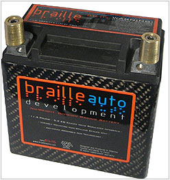 Braille Light Weight Batteries with Carbon Shell