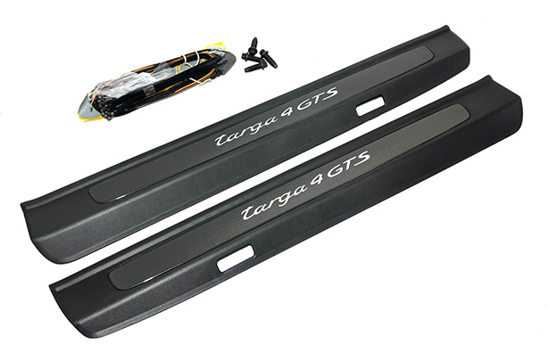 Rennspeed Motorsport Porsche 911 930 Aluminum Door Sill Threshold Plates – Black Anodized, Pair, OEM 90155111550