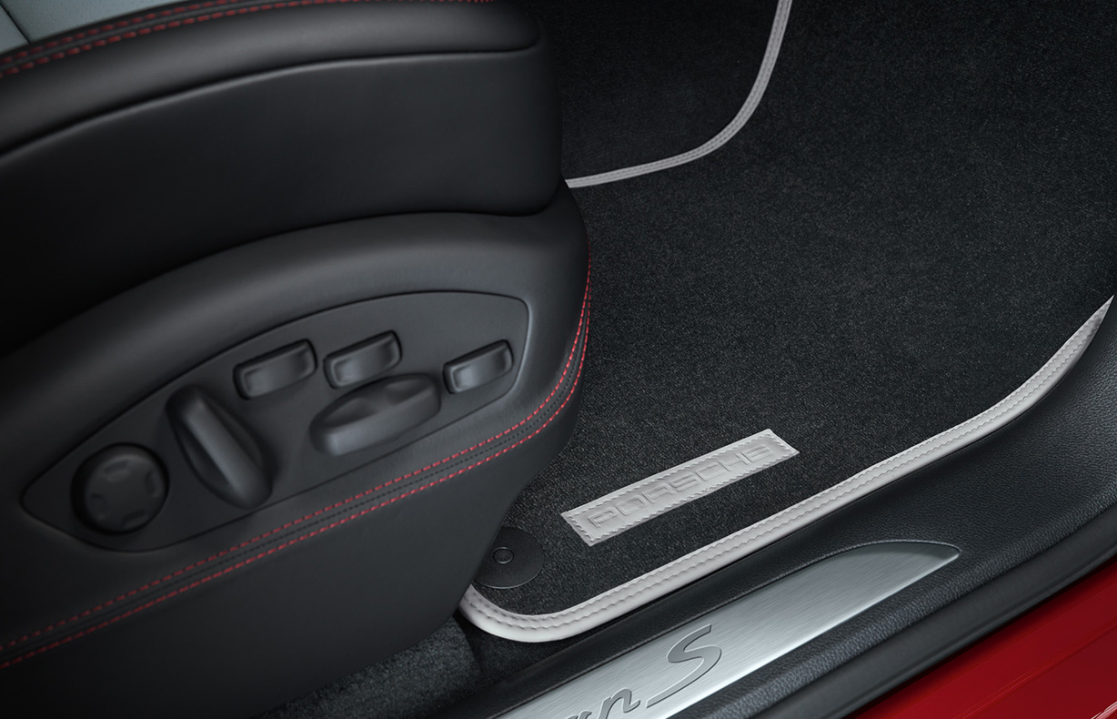 Tappetini Auto Luxury-Line Tuning-art Per Porsche Macan (2014-12/2018) - Velluto Premium Con Bordino Nero