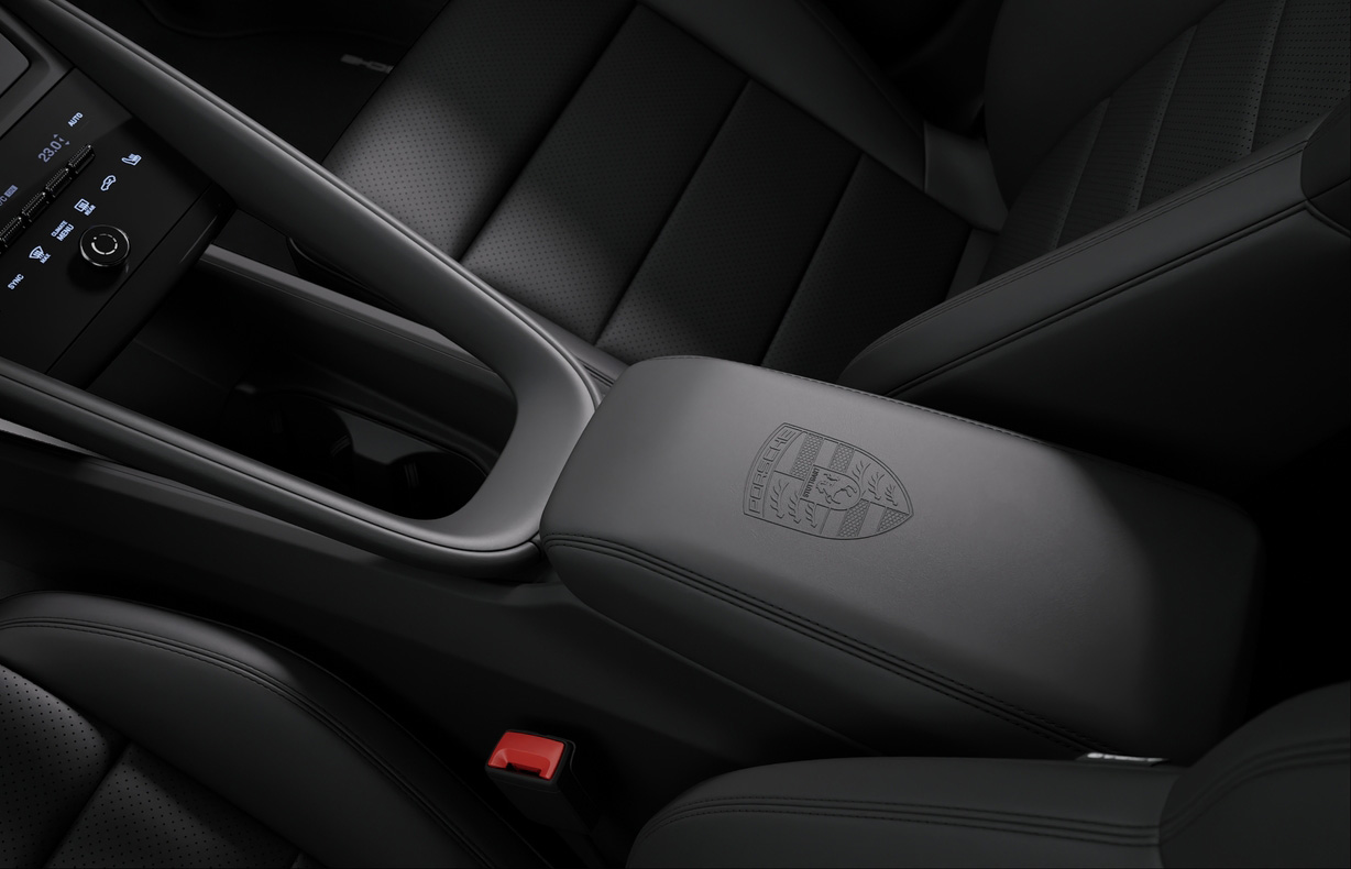 Console Lid with Crest - Macan EV : Suncoast Porsche Parts & Accessories