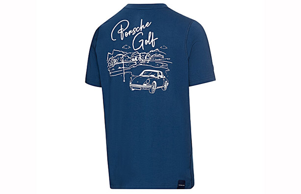 T-shirt Vintage Porsche 928 Années 90 - Bleu Marine Coucher De Soleil - Taille L - Occasion