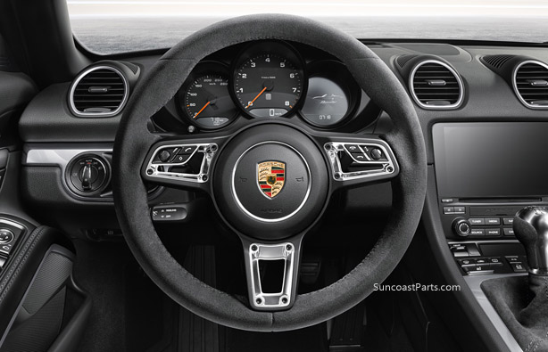 Steering Wheel - GT Sport in Alcantara : Suncoast Porsche Parts &  Accessories