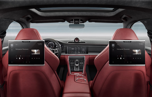 rear entertainment porsche seat panamera