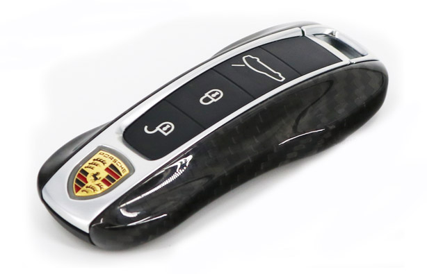 Details about   Fit 2017-2018 Porsche Cayenne Panamera Red Key Fob Shell Case Carbon Fiber Cover 