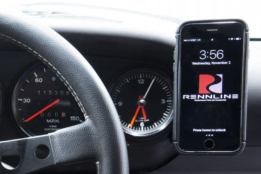 Classic Mobile Phone Holder For Porsche 964, 993 – Black, Matte Finish, Made In Germany