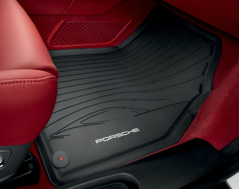 Black Waterproof Set of Two OEM Porsche Rubber Floor Mats 991 911 Carrera 2012