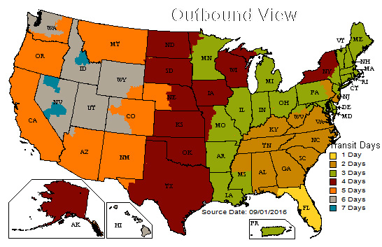 Ups Shipping Times Chart