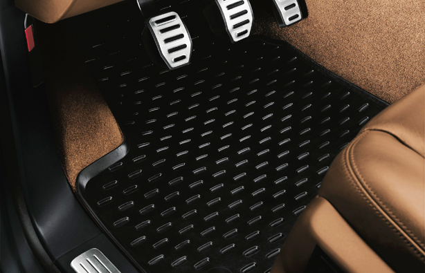 Bamboli Rubber Floor Mat Set For Porsche Cayenne 2003-2010 – Beige/Tan – Front & Rear