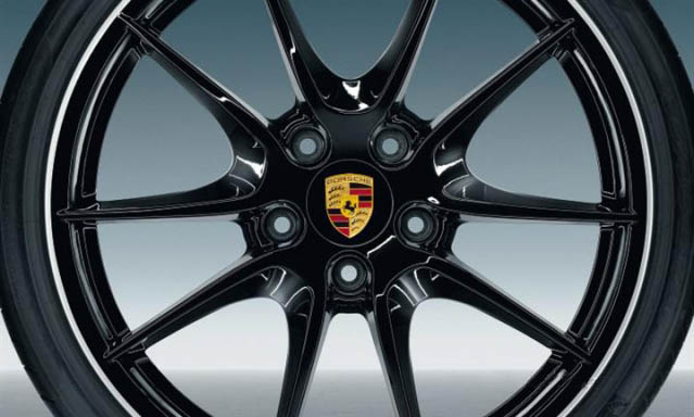 orig Porsche Felgendeckel schwarz matt Porsche Wheel centre Caps black